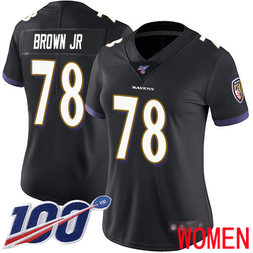 Baltimore Ravens Limited Black Women Orlando Brown Jr. Alternate Jersey NFL Football #78 100th Season Vapor Untouchable->baltimore ravens->NFL Jersey